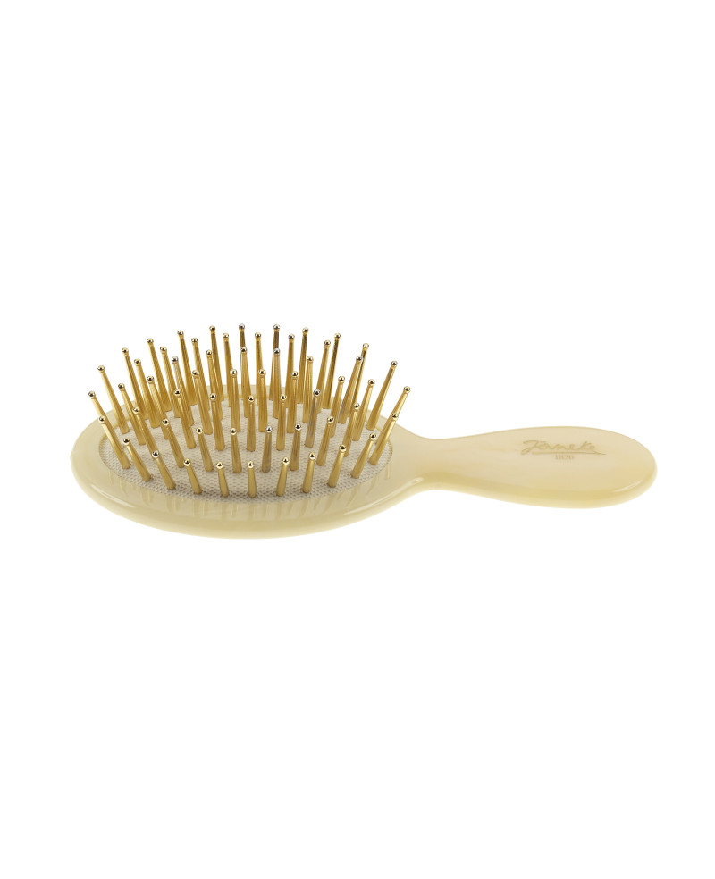 Janeke Spazzola piccola, imitazione corno, con picchi oro - cod. SP24G CRN 2025
