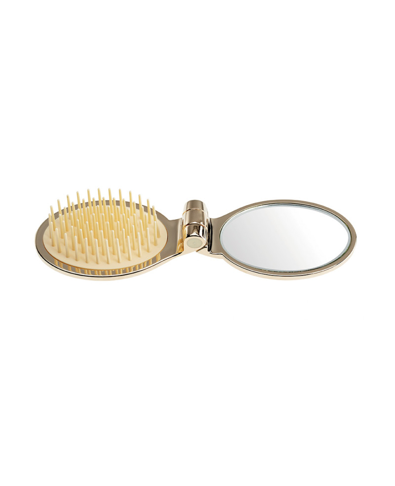 Janeke Spazzola pieghevole, dorata con specchio 70x50 - cod. AUSP03 Online