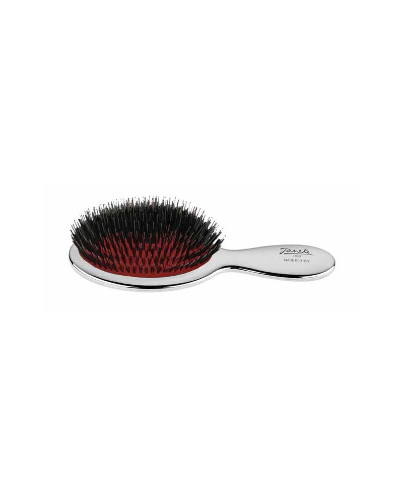 Janeke Spazzola da borsetta con setole e rinforzo nylon, colorazione argento - cod. CRSP24M In Vendita