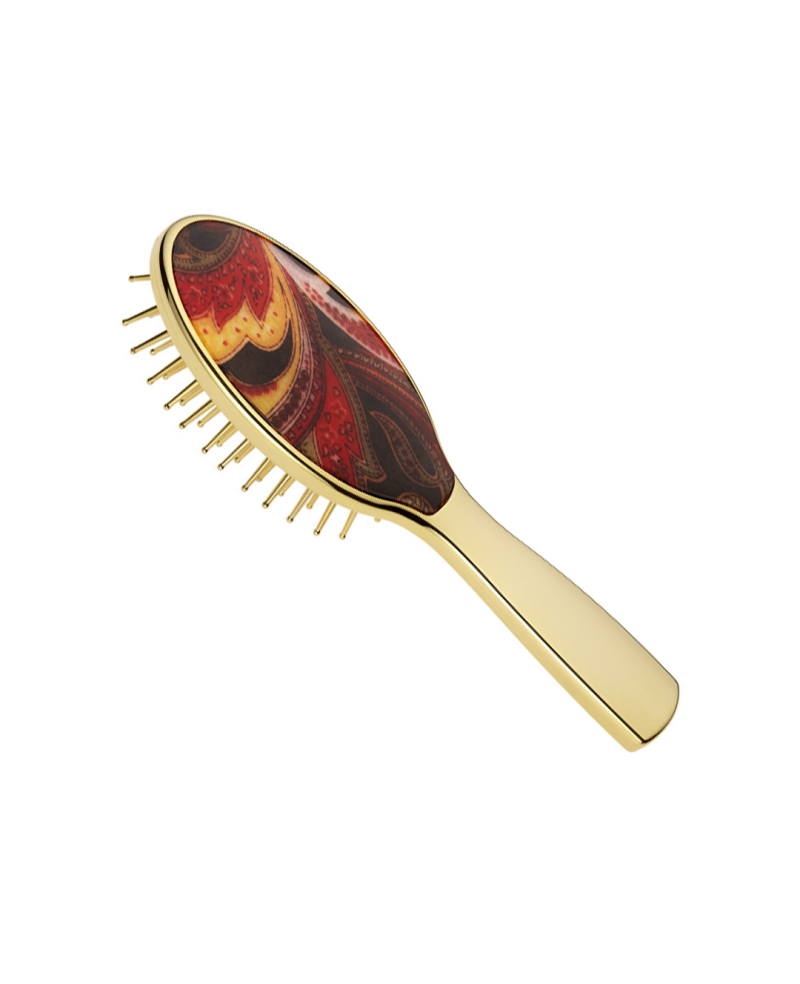 Janeke Spazzola piccola dorata con inserto kashmir - cod. AUSP231G KAS Italy