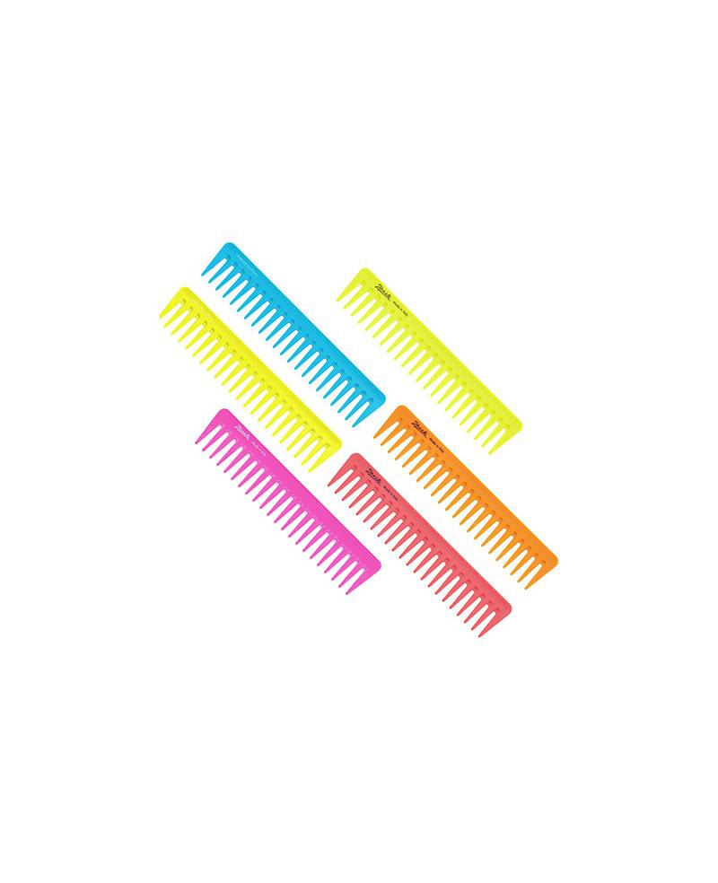 Janeke Kit 6 Pettini Supercomb per styling e spandi gel assortiti in vari colori fluo - 82871 ASS