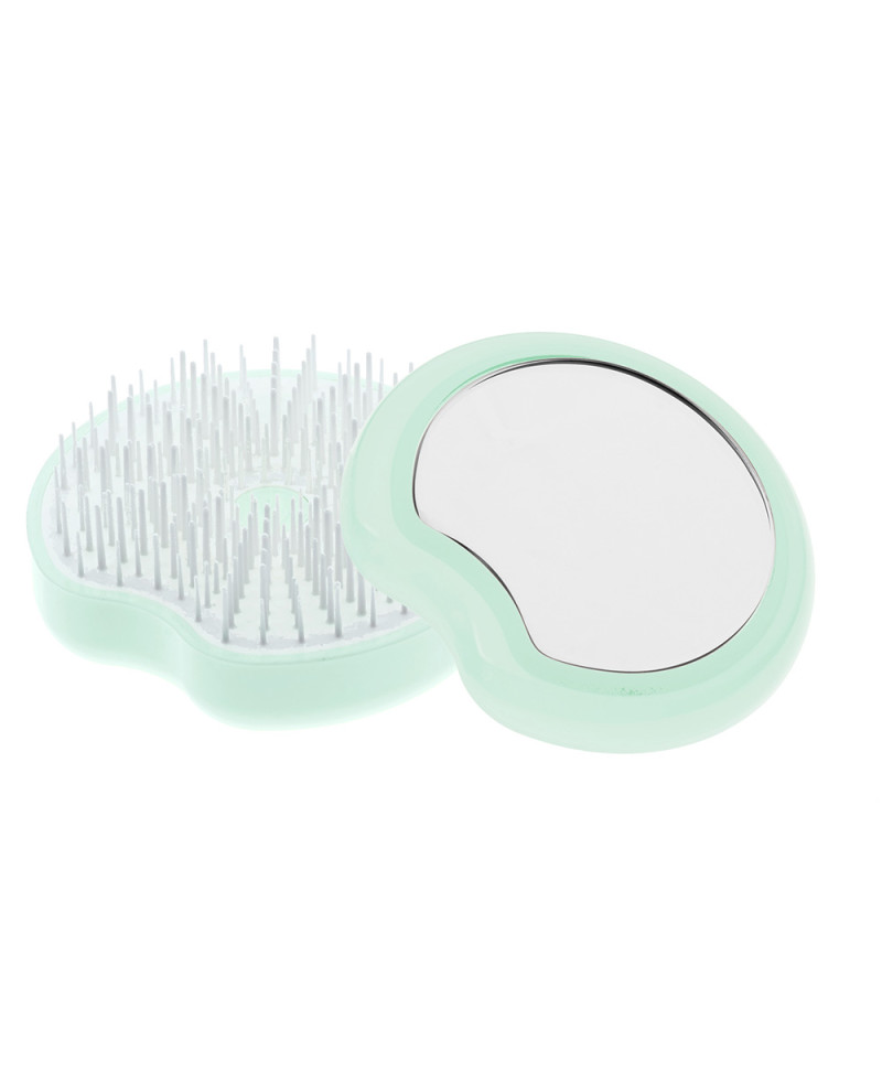 Janeke Spazzola Pomme Brush, compatta ed ergonomica con impugnatura palmare e specchio, diametro 84, colore turchese - cod. 93SP228 TSE Enormi risparmi