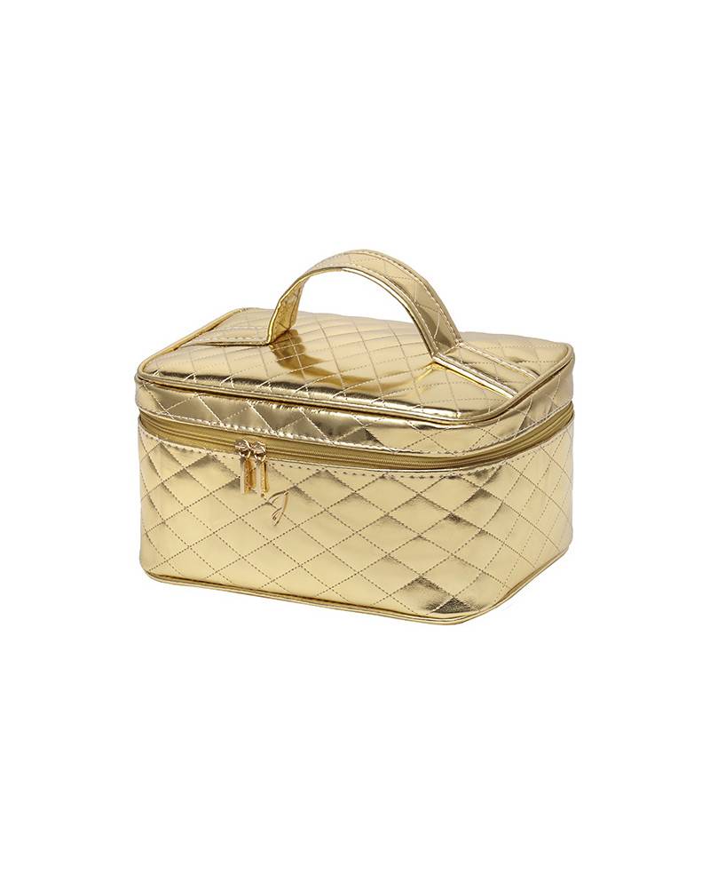 Janeke Beauty da viaggio medio, trapuntato oro 24x13x18cm - cod. A1952VT Outlet