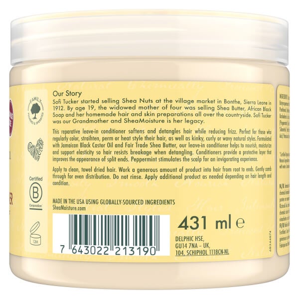 SheaMoisture SHEA MOISTURE BLACK CASTOR OIL STRENGTHEN GROW & RESTORE LEAVE-IN BALSAMO 454g Offerta