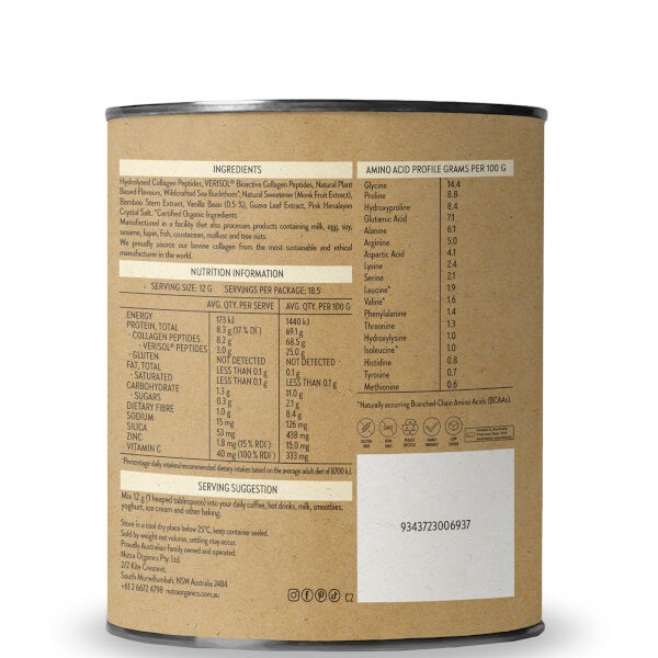 Nutra Organics Nutra Organics Collagen Beauty Supplements - Vanilla 225g Fino Al -60%