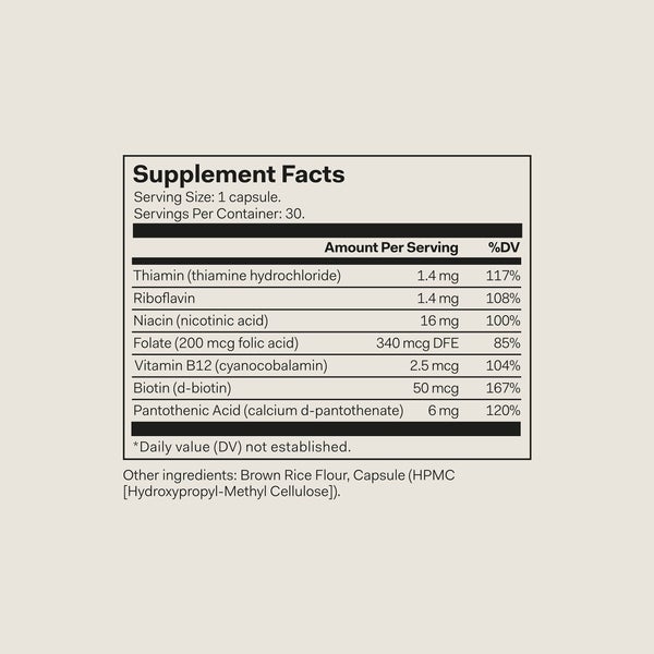 The Nue Co. The Nue Co. Vitamin B Supplement To Improve Energy (30 Capsules) Online