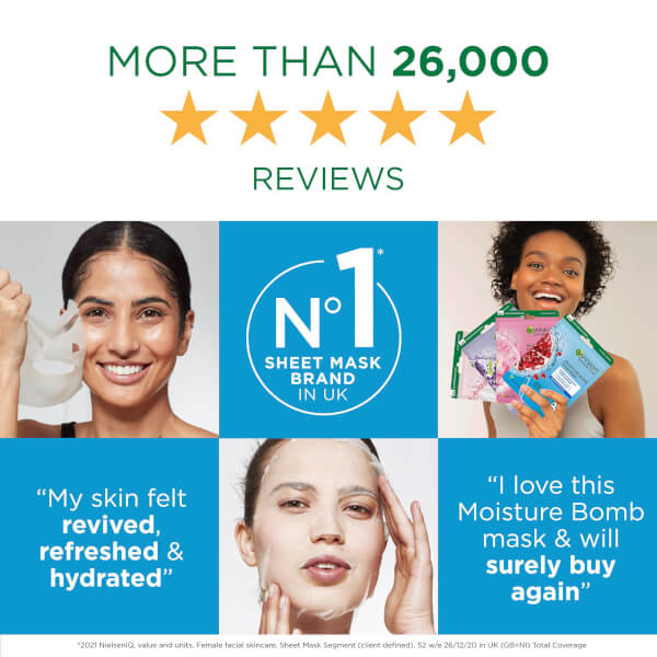 Garnier Garnier Moisture Bomb maschera viso idratante in tessuto al melograno Super Saving Price