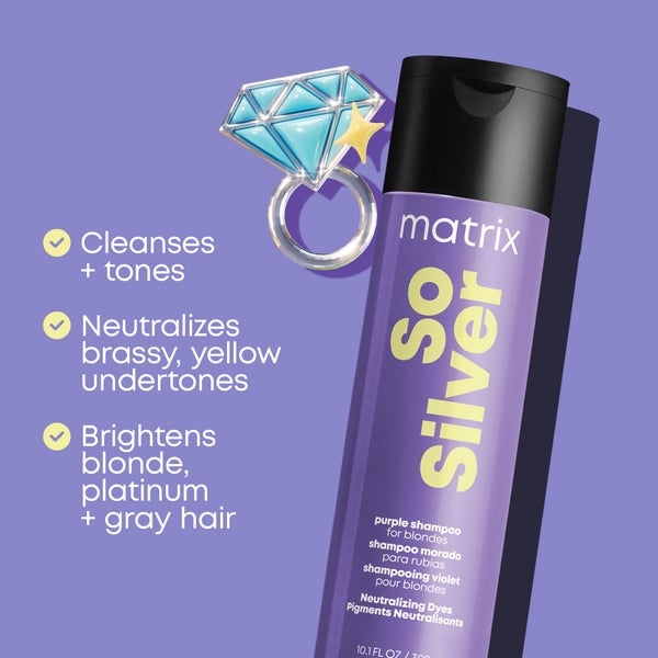 Matrix Matrix So Silver Purple Shampoo Conditioner and Miracle Creator Gift Set for Blonde and Grey Hair Spedizione Gratuita