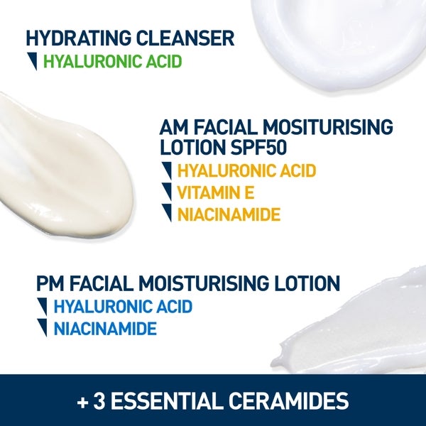 CeraVe CeraVe Exclusive Skincare Routine Simplified Set for Face Cleansing & Moisturising with Hyaluronic Acid SPF & Niacinamide Affare Del Giorno