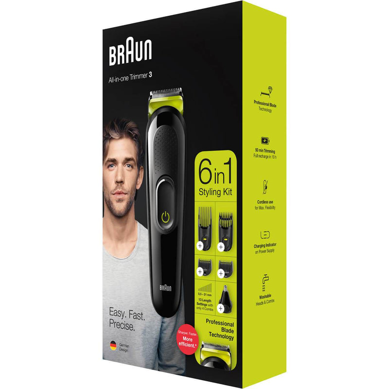 Braun 6-in-1 MGK3221 Regolabarba e Tagliacapelli Uomo per Viso Orecchie e Naso Ultimi due giorni