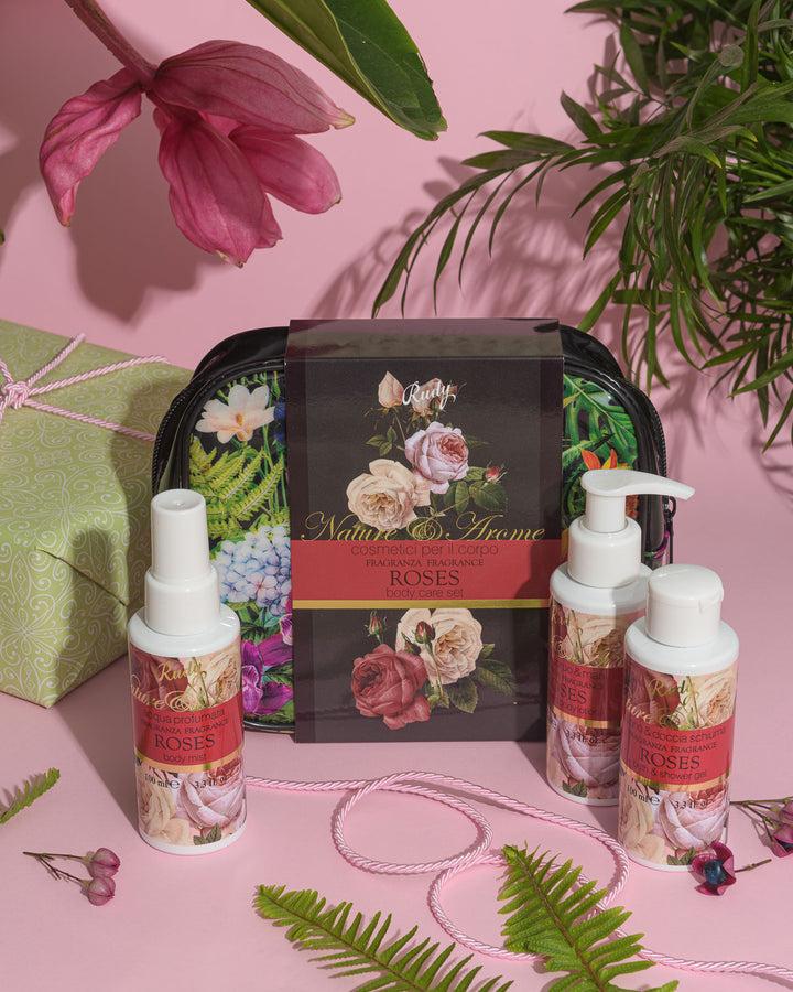 Rudy Profumi Pochette con Bagno & Doccia Schiuma Crema Corpo Acqua Profumata 100 mLNature&AromeLinea Roses Soddisfazione Garantita