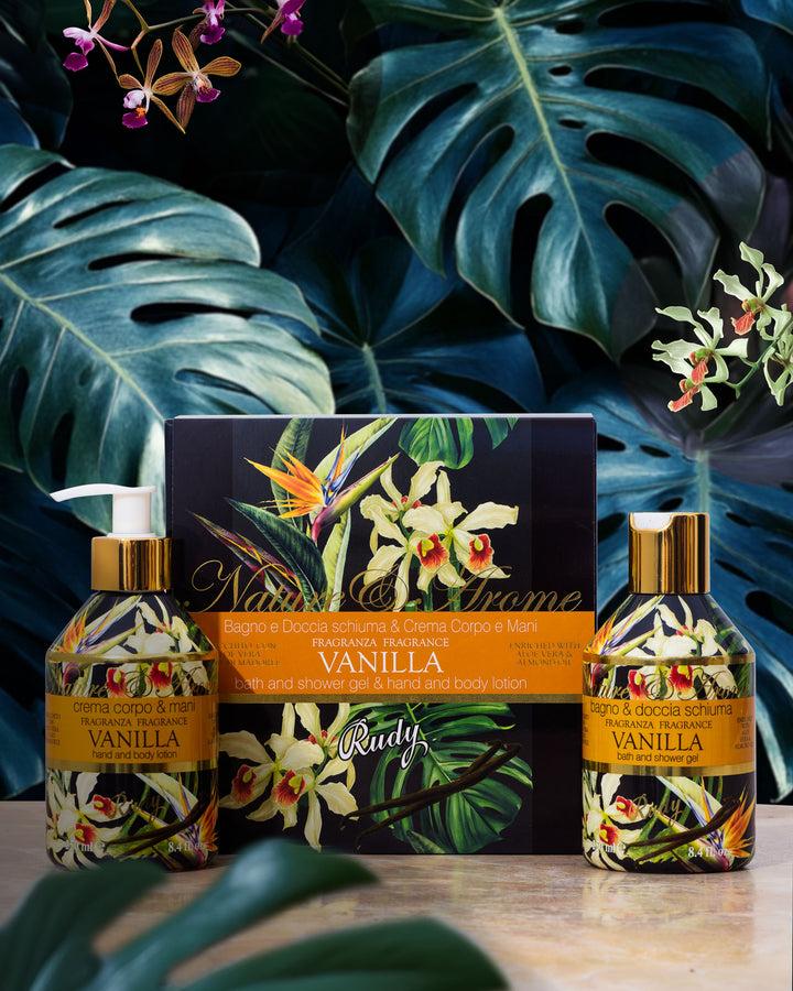 Rudy Profumi Scatola regalo con Crema Corpo & Mani + Bagno & Doccia Schiuma 250 mLNature&AromeLinea Vanilla 2025